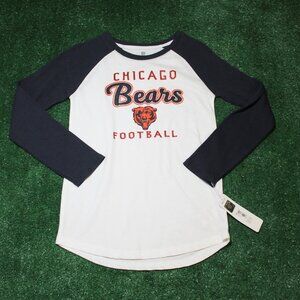 🧡🏈💙🐻NFL Chicago Bears Waffle Knit Raglan Long Sleeve T-Shirt